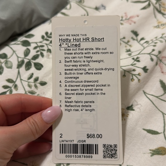 lululemon hotty hot high rise lined shorts 4” jade grey - Picture 4 of 4